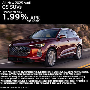 Side view of an Audi.