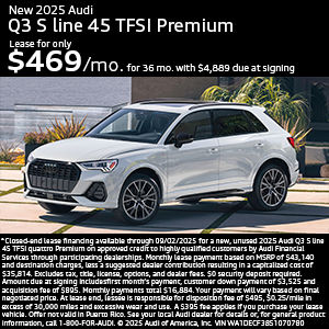 Side view of an Audi Q3.