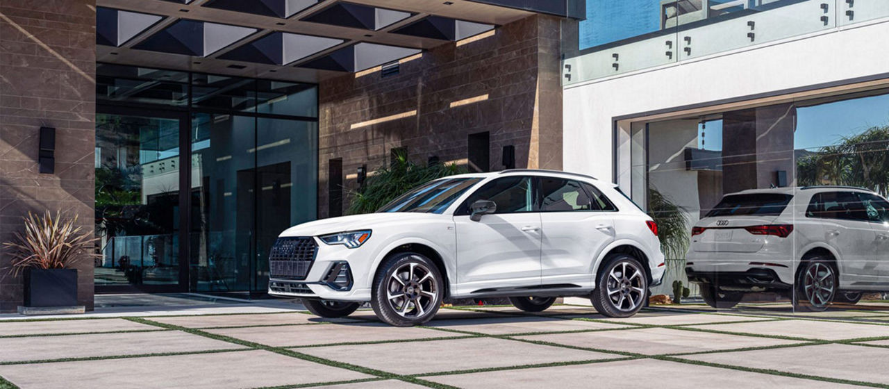 2025 Audi Q3 parked on a pavillion