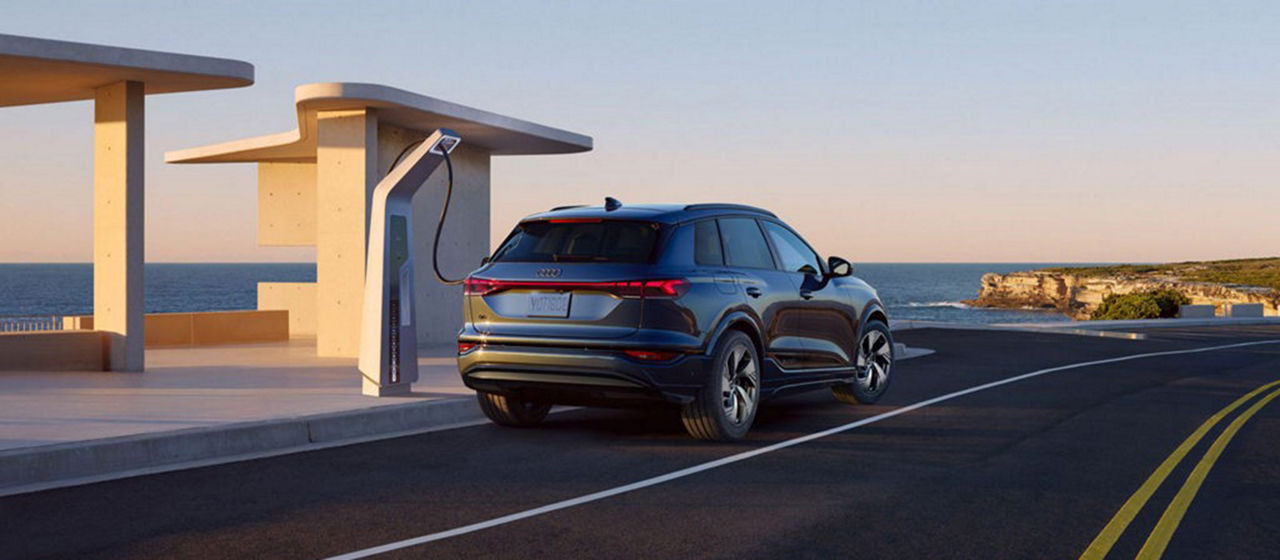 2025 Audi Q6 e-tron at a roadside charging station