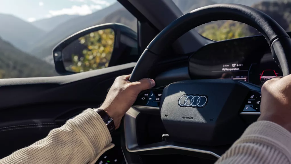 Audi State College employee using a computer in their office