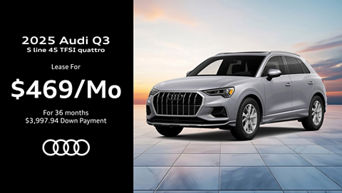 A quarter view of a 2025 Audi Q3 