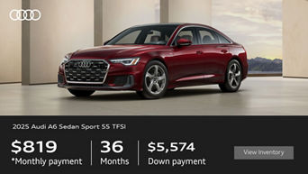 Side View of Audi A6 Sedan Driving