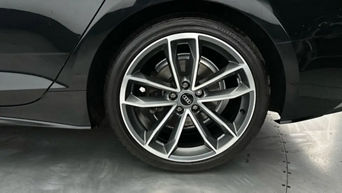 Profile view of vehicle tires.