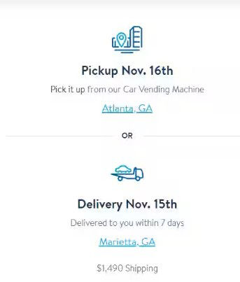 Carvana Shipping Fee Example