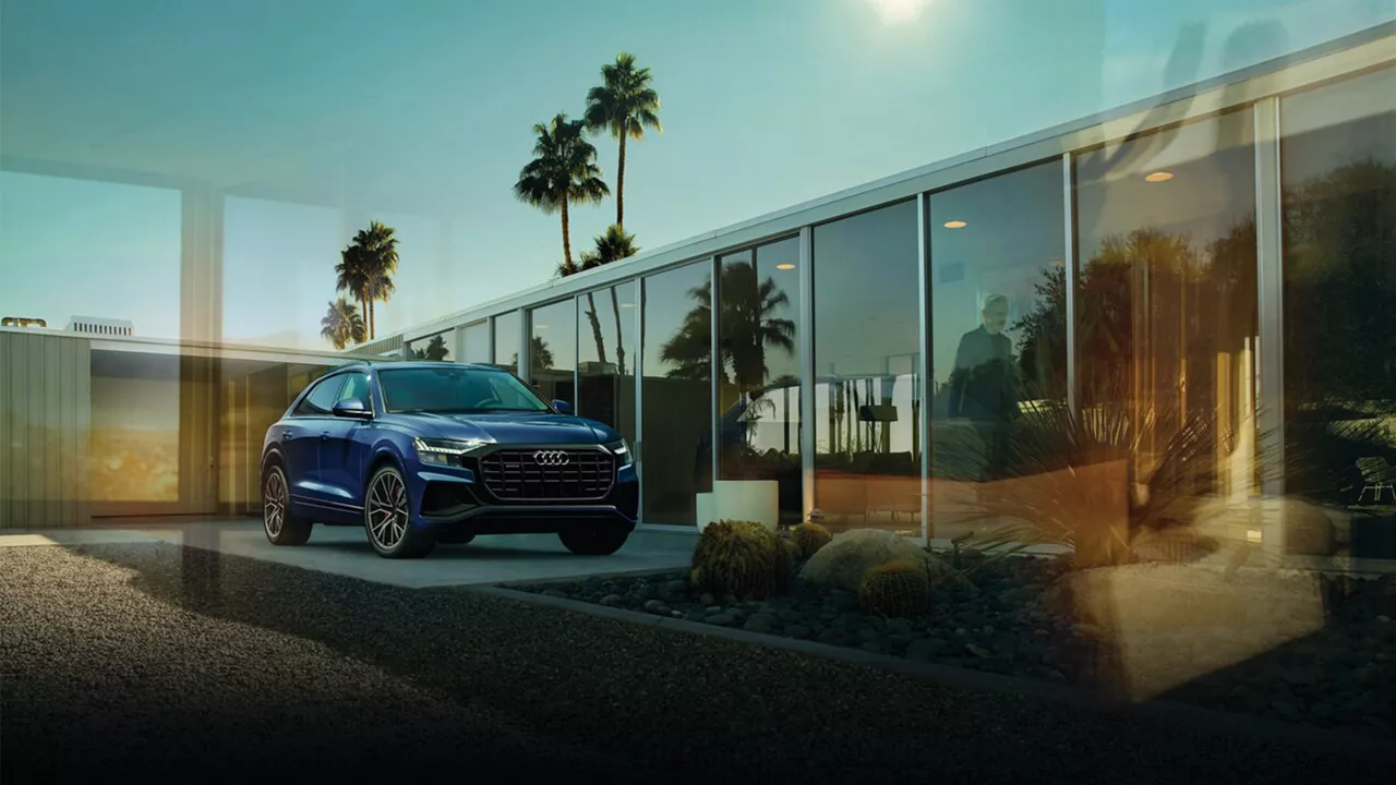 Interior view of an Audi SUV parked.