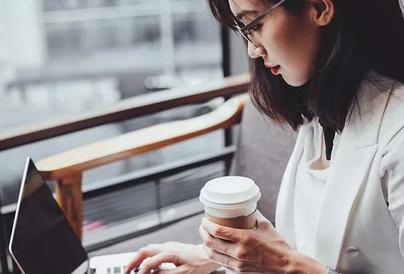 Interior view of an Audi Q8 SUV parked.