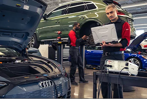 Audi Technician with Laptop