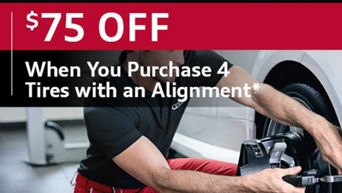 Get $75 Off When You Purchase 4 Tires with an Alignment at Audi Greenville