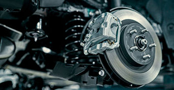 Image of vehicle brakes. 