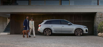 Left side profile of an Audi Q7. 