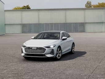 Three quarter view of an Audi A5 parked.