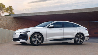 Front side view of Audi A6 e-tron parked