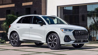 Front view of an Audi Q3 parked.