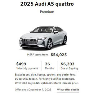 Side view of an Audi Q3 driving.