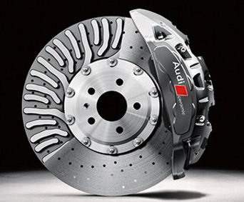 Profile view of vehicle brake.
