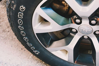 Side profile view of tire. 