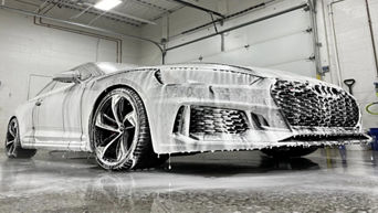 Audi vehicle with soap.