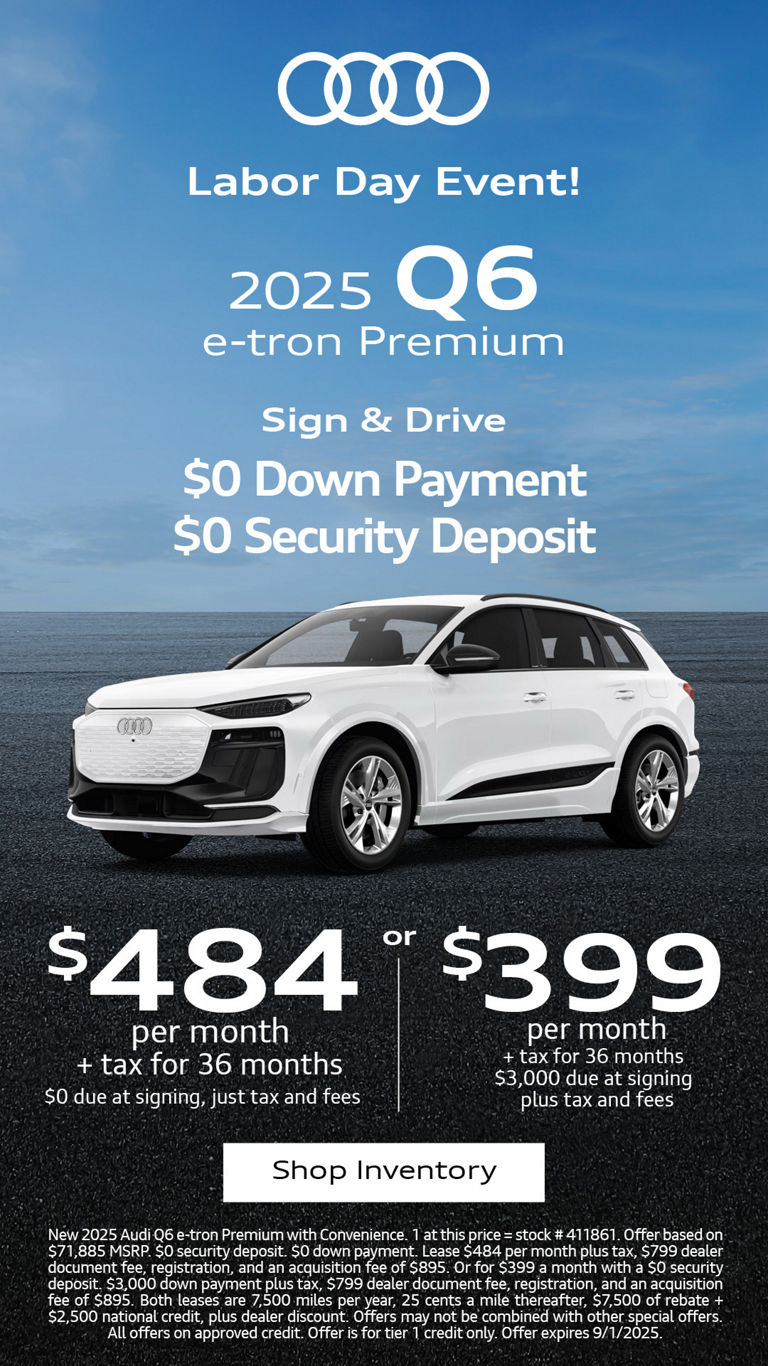 Audi Q6 etron side profile driving