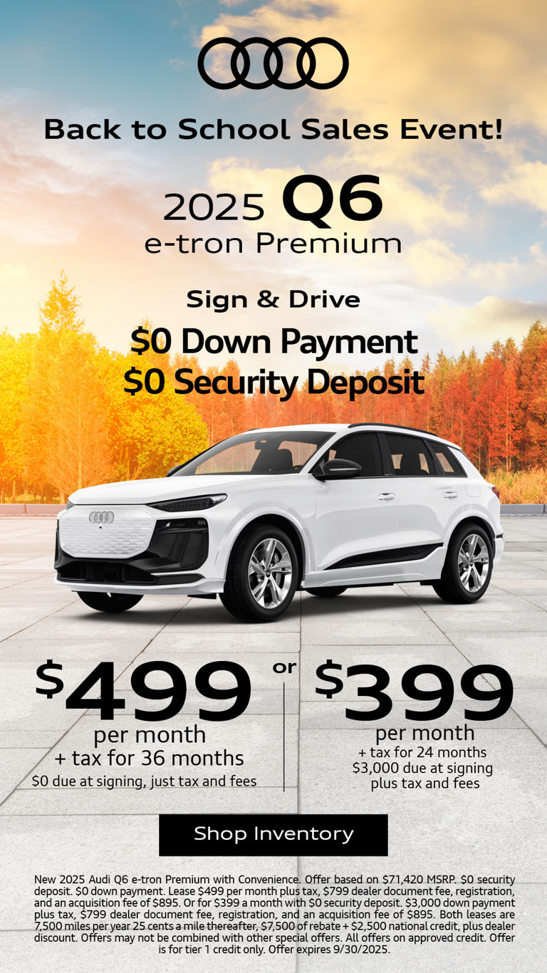 Audi Q6 etron side profile driving