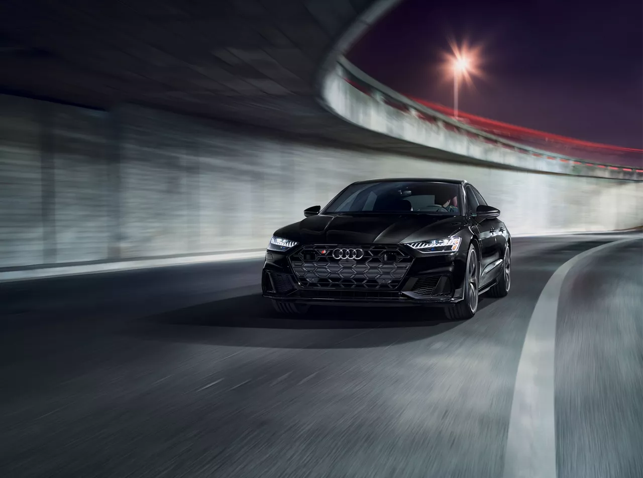 Audi S7 front profile view.