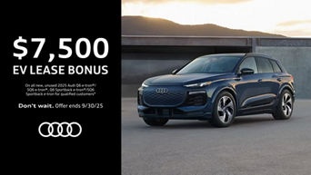 Audi EV vehicle driving on the highway