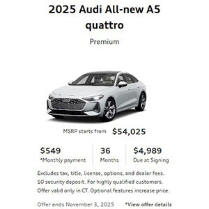Side view of an Audi vehicle 