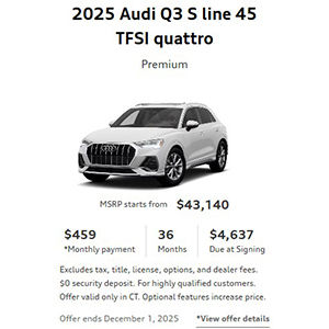 Side view of an Audi vehicle