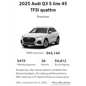 Side view of an Audi vehicle