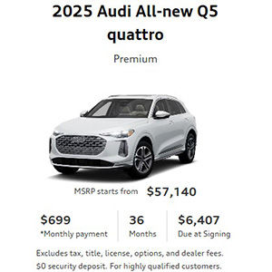 Side view of an Audi Q3 driving.