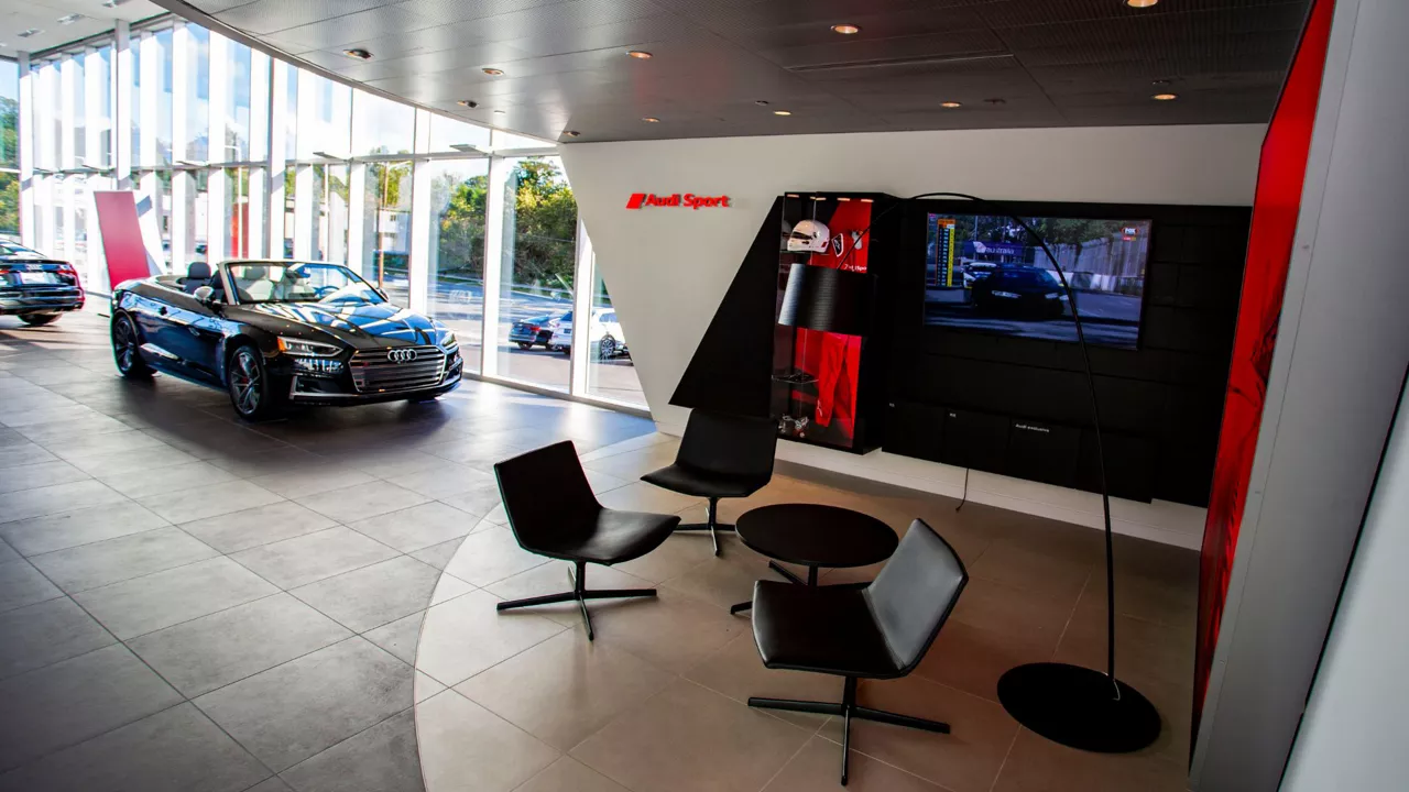 Audi dealership interior.