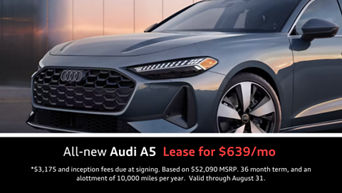 All-new A5 parked at dusk