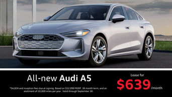 All-new A5 parked at dusk