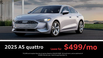 All-new A5 parked at dusk