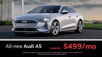 All-new A5 parked at dusk