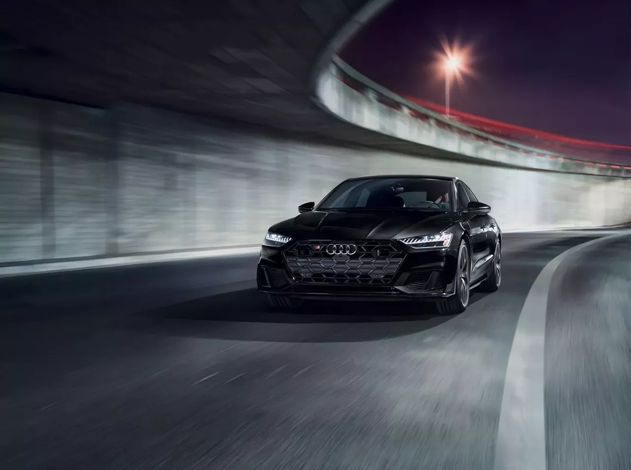 Audi S7 front profile view.