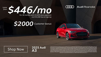 Side profile view of an Audi A3.