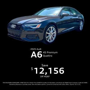 Save over $12,000 on 2025 Audi A6 Premium