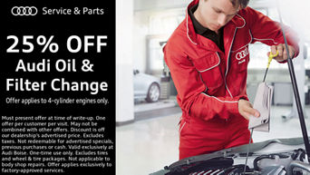 Service technician serving vehicle.