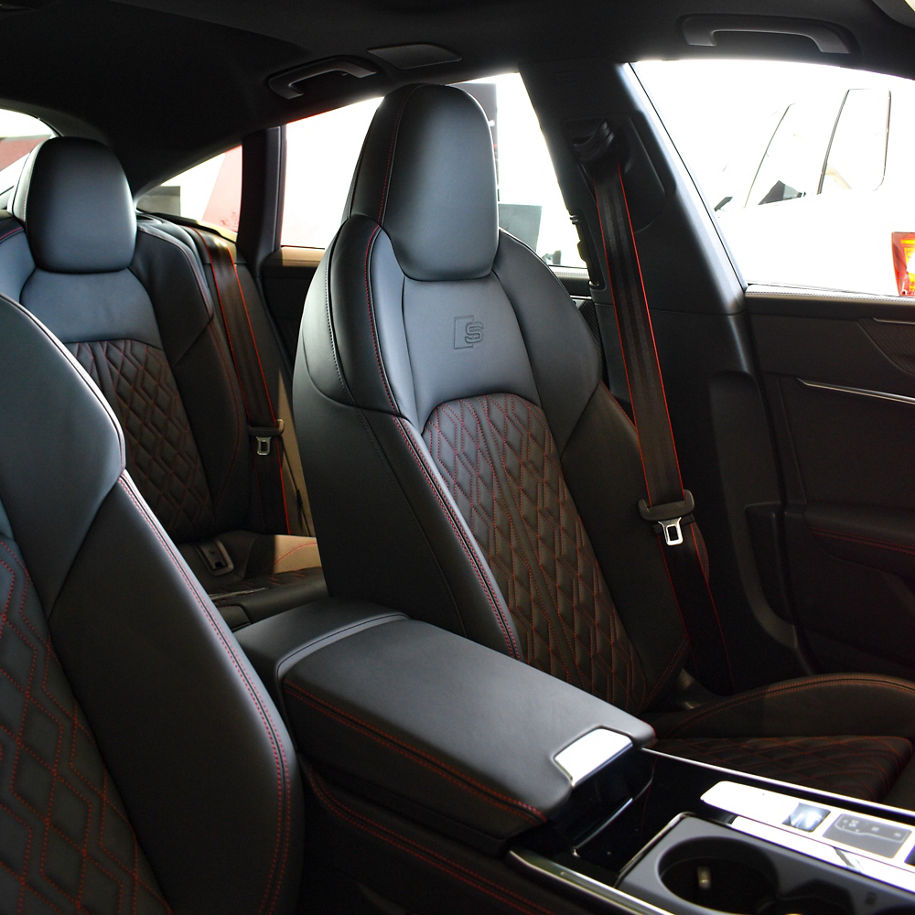 Interior driver seat facing shot of a 2025 Audi S7