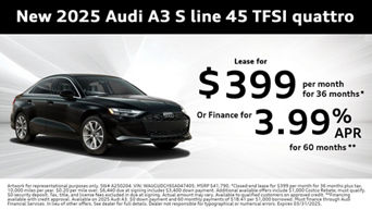 Side profile of an Audi A3.