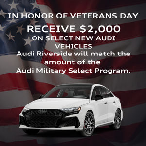 Front view of Audi A3 and Veterans Special