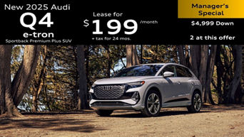 New 2025 Audi Q4 e-tron Sportback Premium parked 