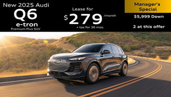 New 2025 Audi Q6 e-tron driving 