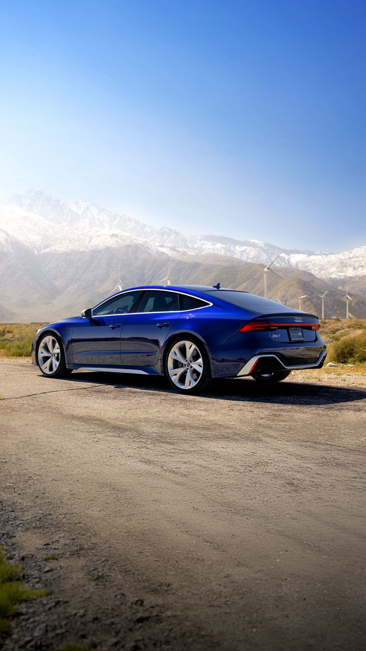 Blue Audi Car parked 