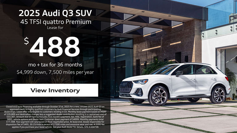 2025 Audi Q3 SUV $488 lease offer