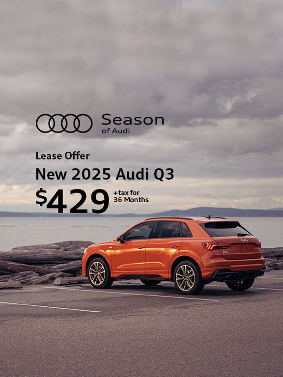 Audi Q3 etron side profile parked