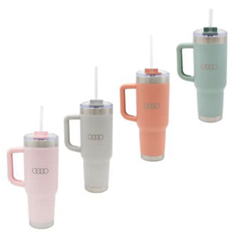 Profile view of Audi drinkware.