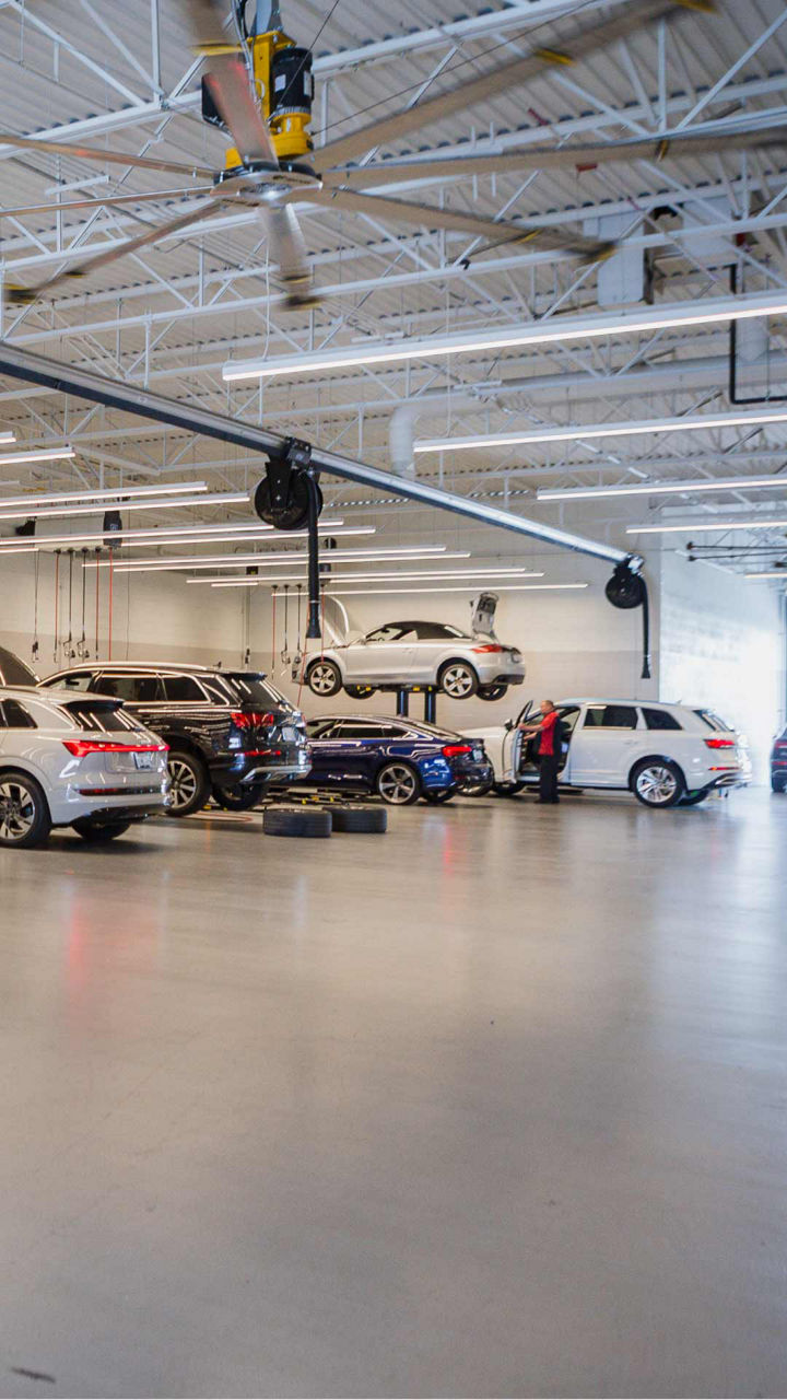 Image of Audi service center. 