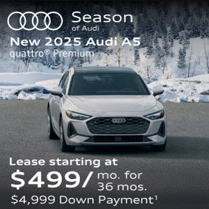 New 2025 Audi A5 quattro® Premium Lease starting at $499/mo. for  36 mos. $4,999 Down Payment*